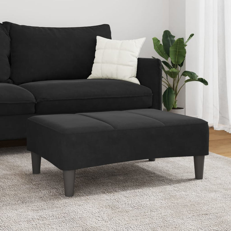 Taburet, negru, 77x55x31 cm, catifea