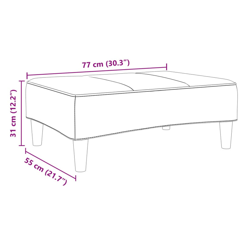 Taburet, negru, 77x55x31 cm, catifea