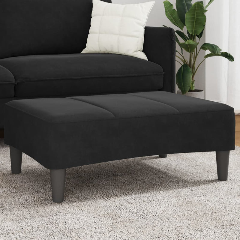 Taburet, negru, 77x55x31 cm, catifea