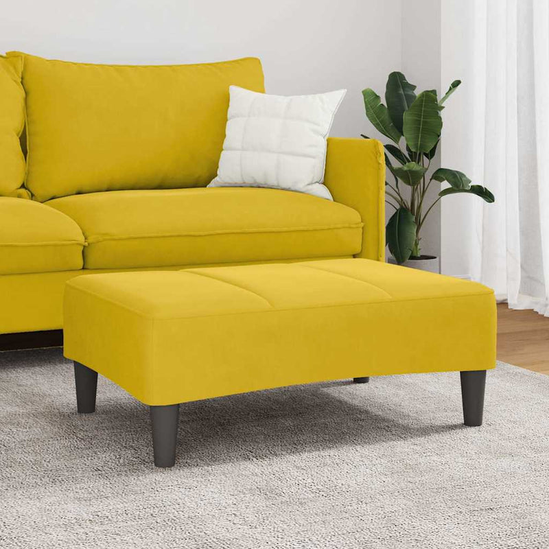 Taburet, galben, 77x55x31 cm, catifea