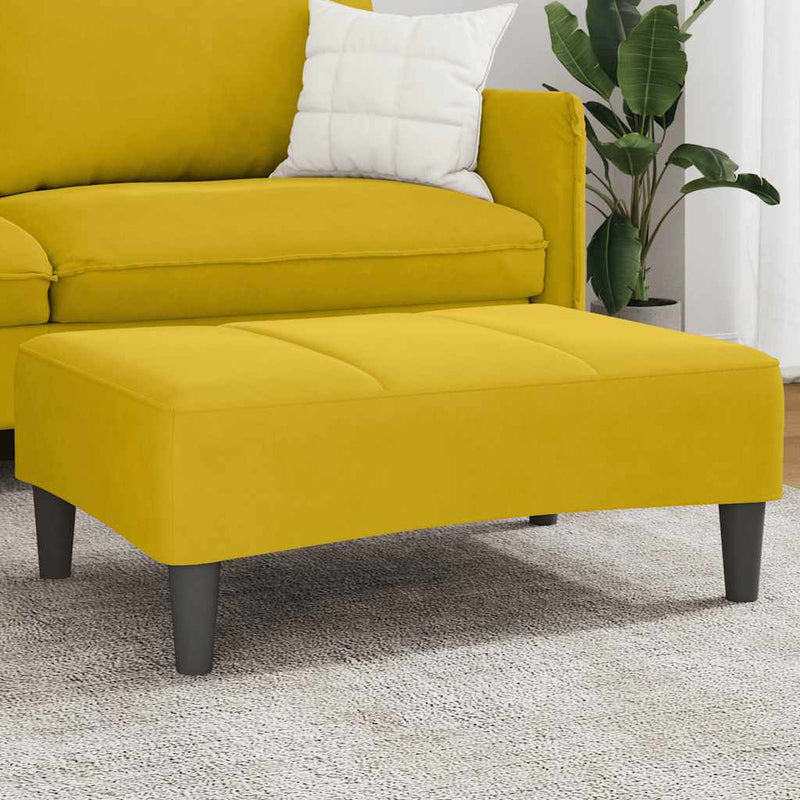 Taburet, galben, 77x55x31 cm, catifea