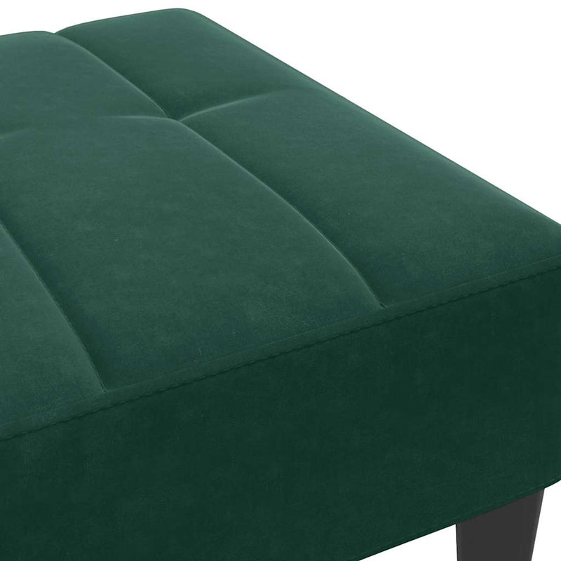 Taburet, verde închis, 77x55x31 cm, catifea