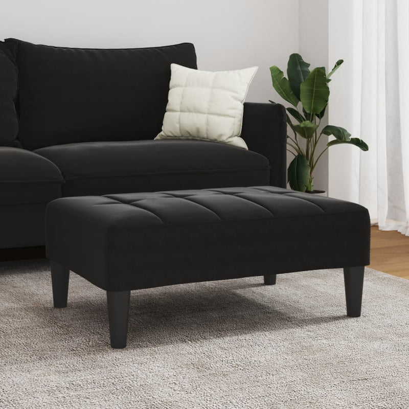 Taburet, negru, 77x55x31 cm, catifea