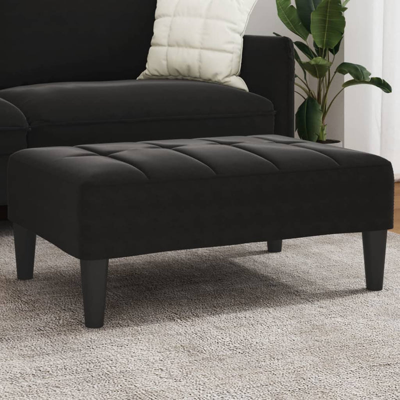 Taburet, negru, 77x55x31 cm, catifea
