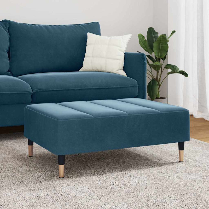 Taburet, albastru, 77x55x31 cm, catifea