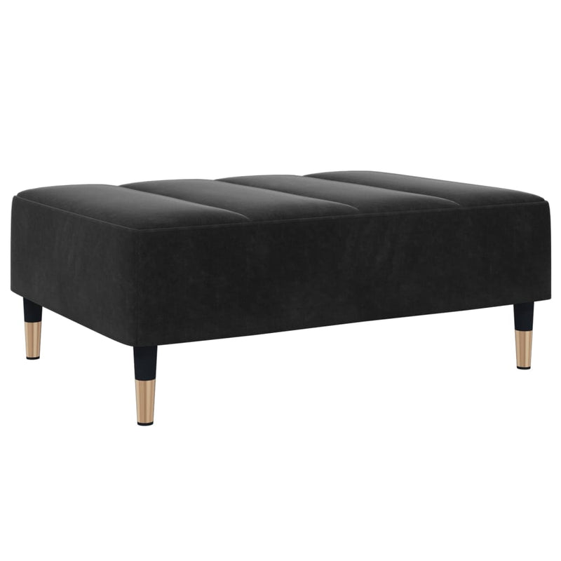 Taburet, negru, 77x55x31 cm, catifea