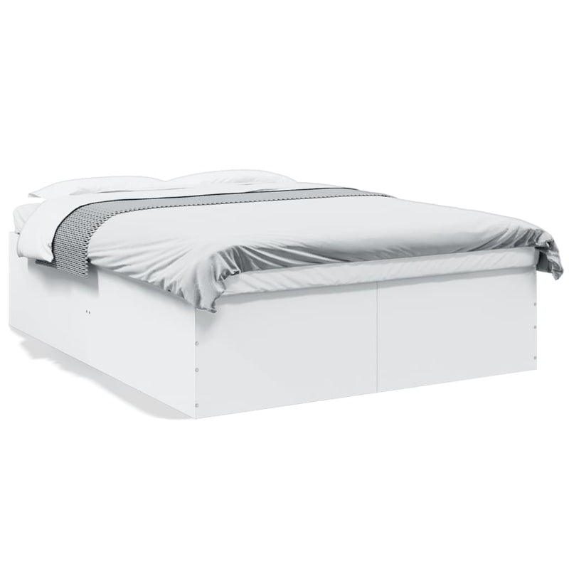 Cadru de pat, alb, 160x200 cm, lemn prelucrat