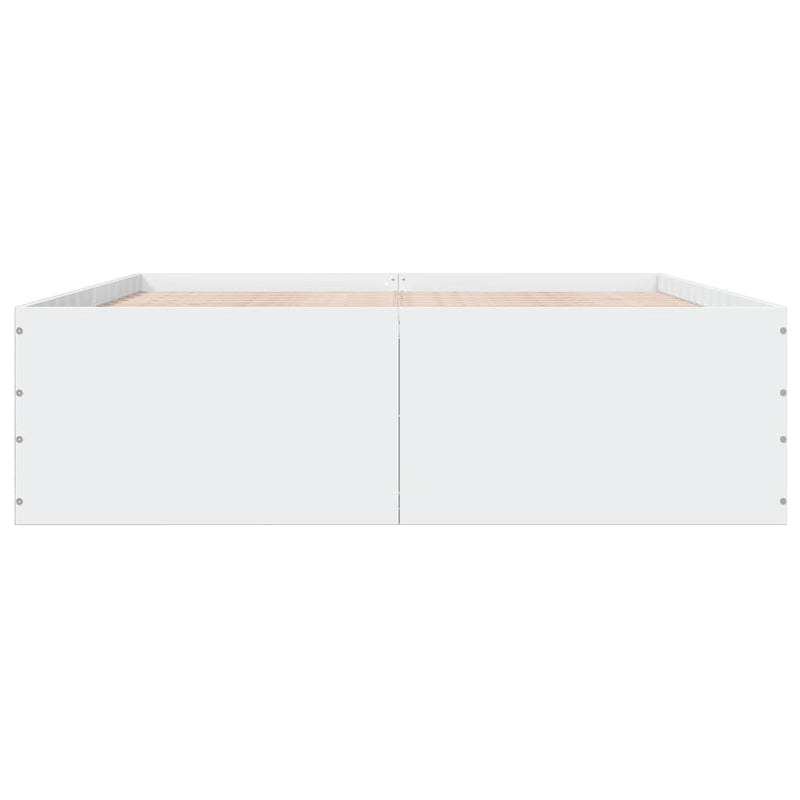 Cadru de pat, alb, 160x200 cm, lemn prelucrat