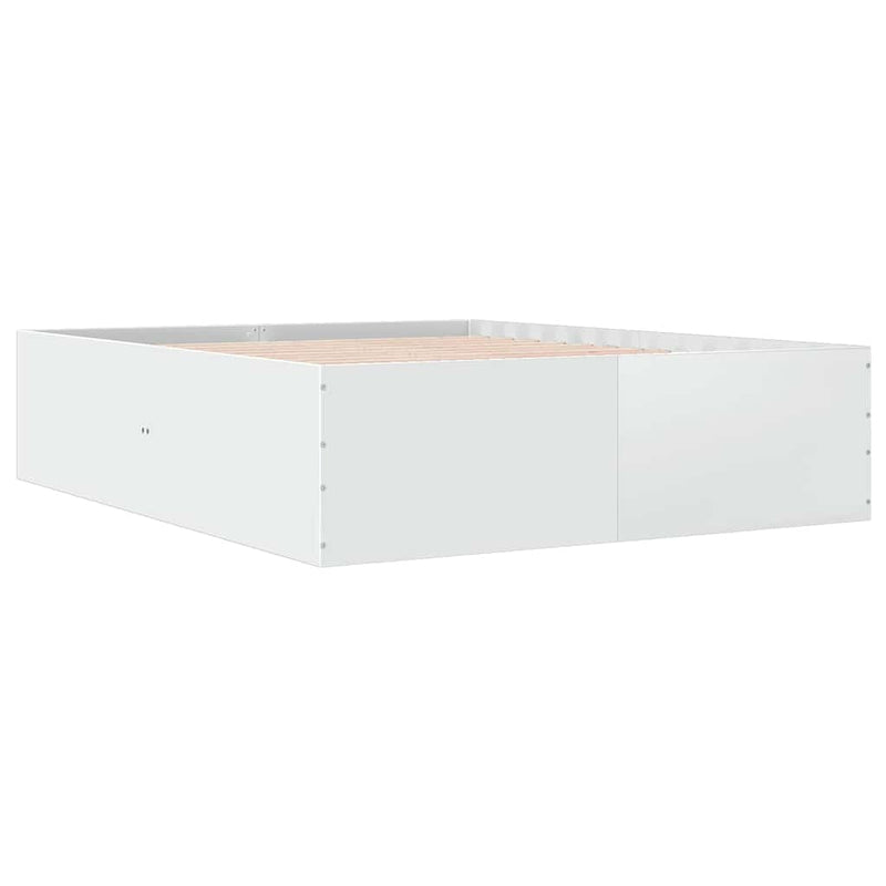 Cadru de pat, alb, 150x200 cm, lemn prelucrat