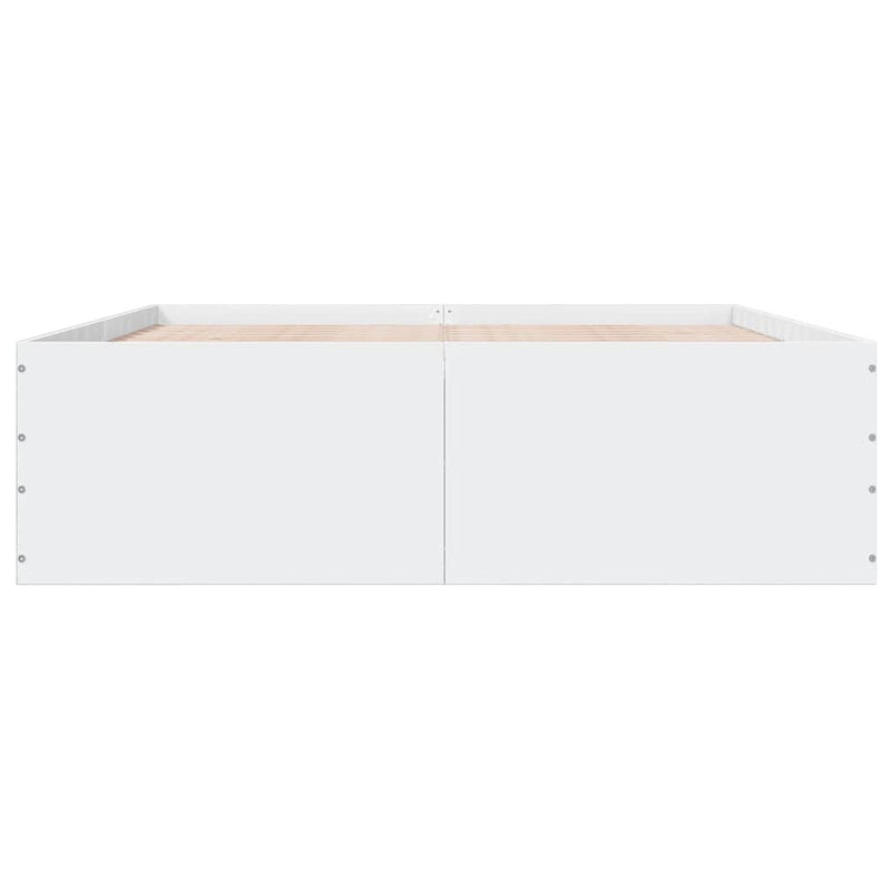 Cadru de pat, alb, 150x200 cm, lemn prelucrat