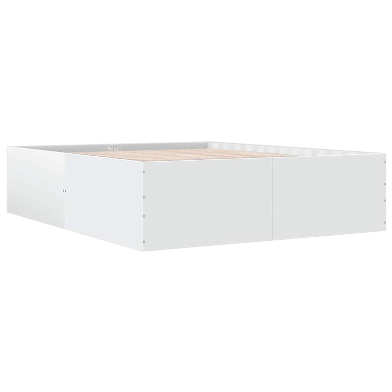 Cadru de pat, alb, 150x200 cm, lemn prelucrat