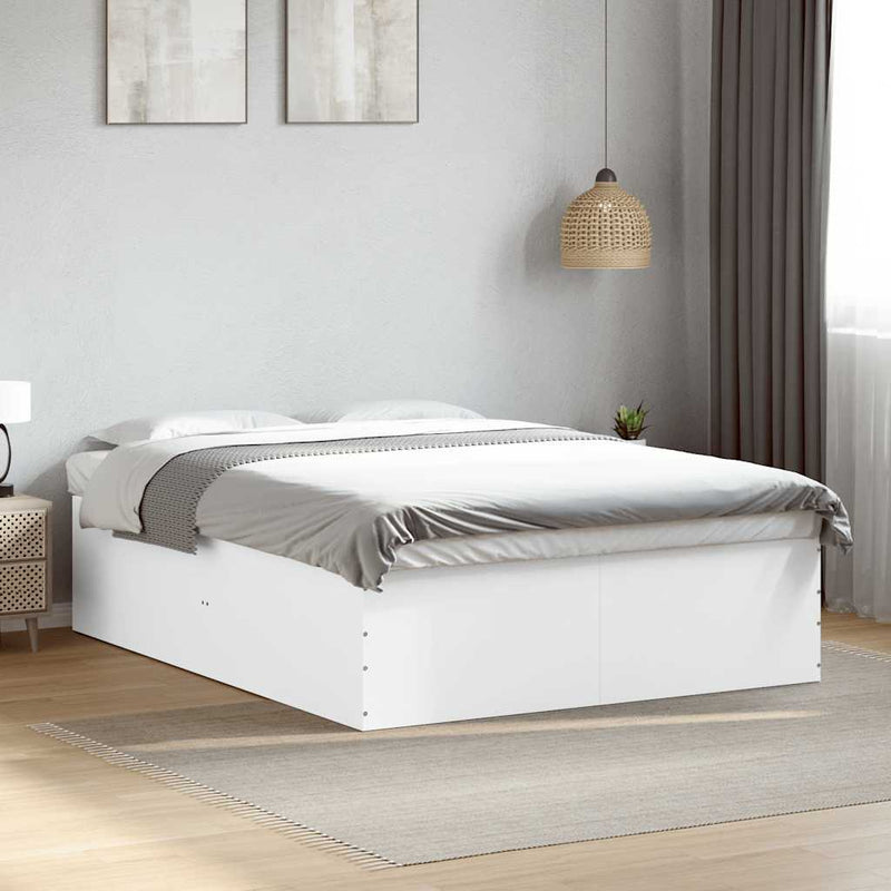 Cadru de pat, alb, 150x200 cm, lemn prelucrat