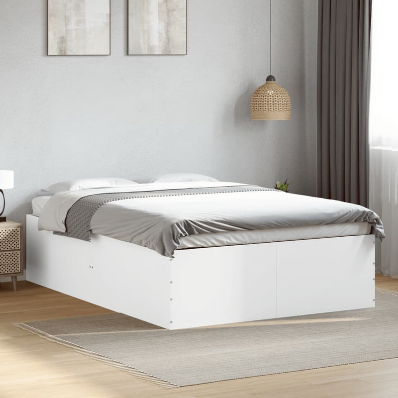 Cadru de pat, alb, 120x200 cm, lemn prelucrat
