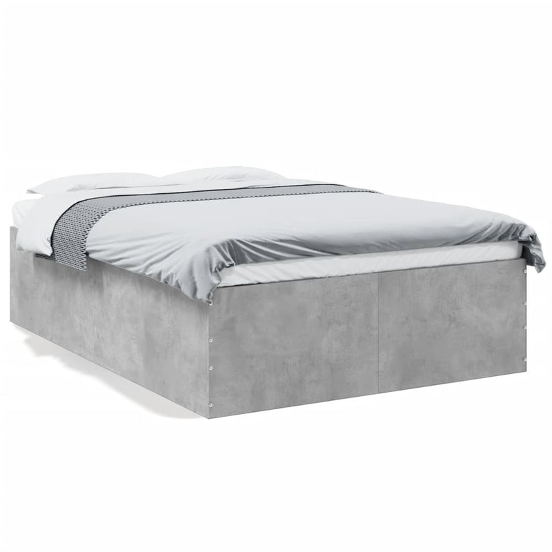 Cadru de pat, gri beton, 120x190 cm, lemn prelucrat