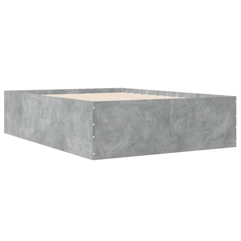 Cadru de pat, gri beton, 120x190 cm, lemn prelucrat