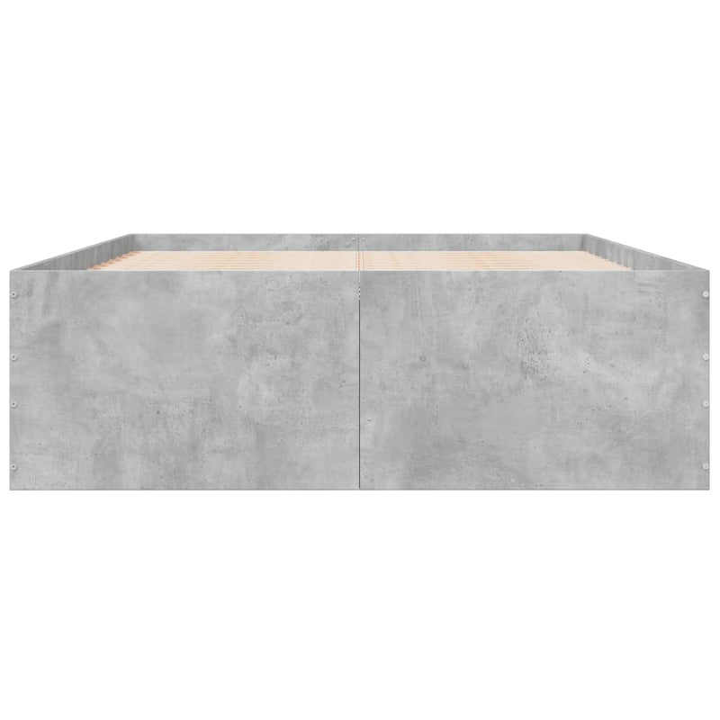 Cadru de pat, gri beton, 120x190 cm, lemn prelucrat