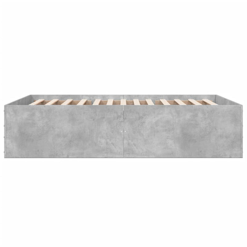 Cadru de pat, gri beton, 120x190 cm, lemn prelucrat