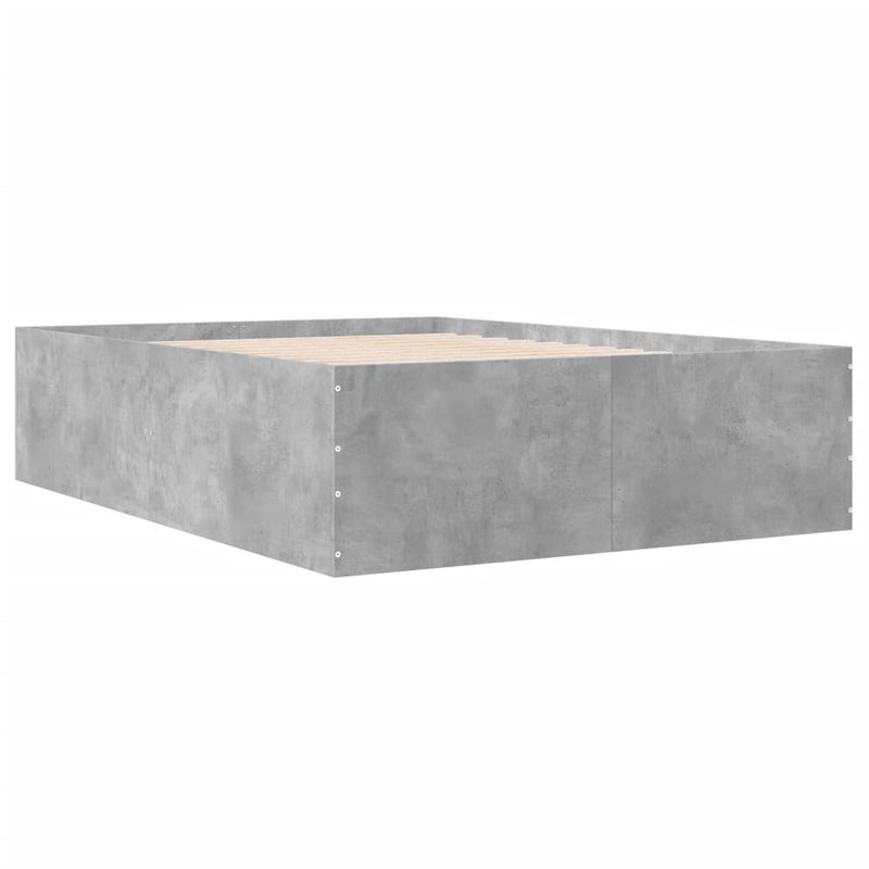 Cadru de pat, gri beton, 120x190 cm, lemn prelucrat