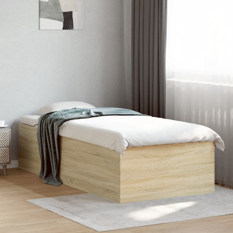 Cadru de pat, stejar sonoma, 100x200 cm, lemn prelucrat