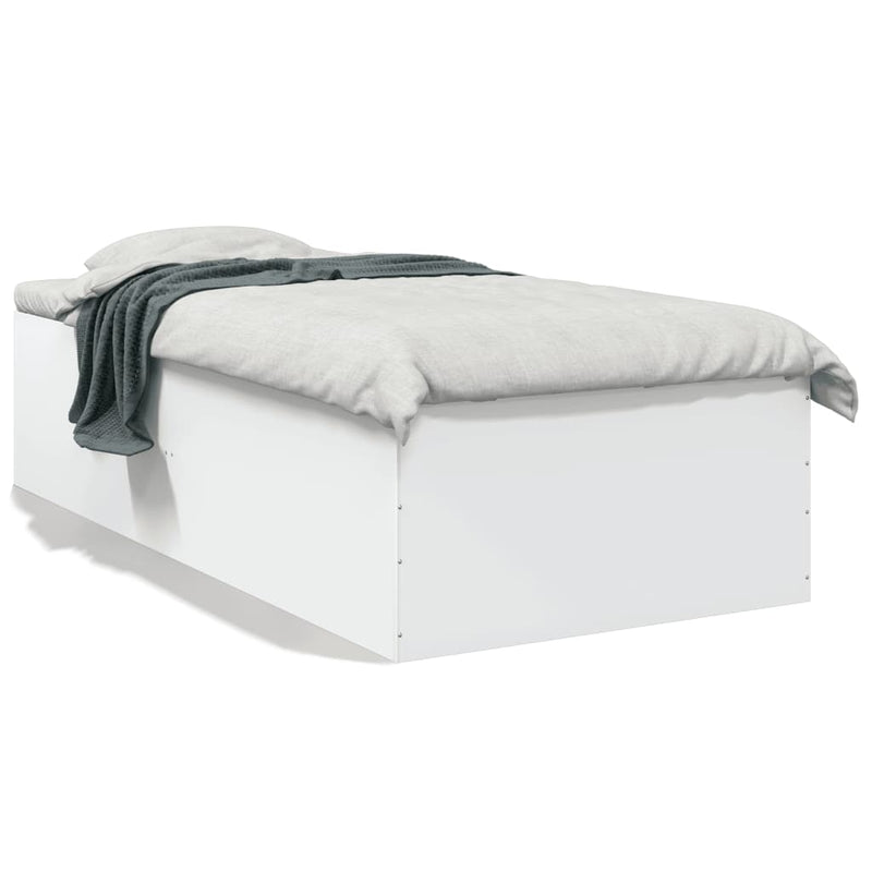 Cadru de pat, alb, 90x200 cm, lemn prelucrat
