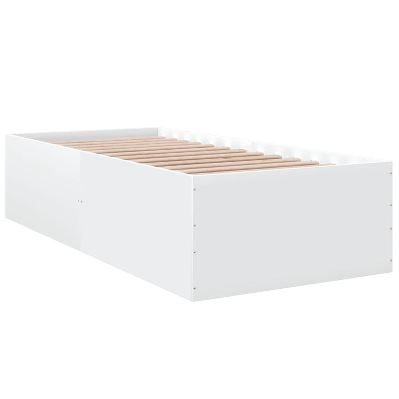 Cadru de pat, alb, 90x200 cm, lemn prelucrat
