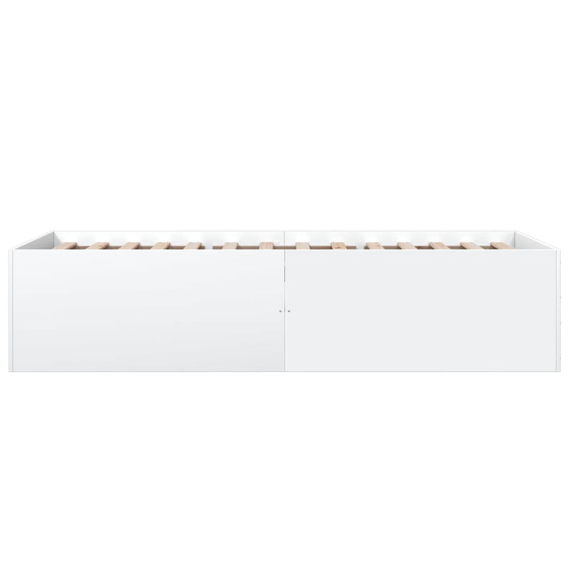 Cadru de pat, alb, 90x200 cm, lemn prelucrat