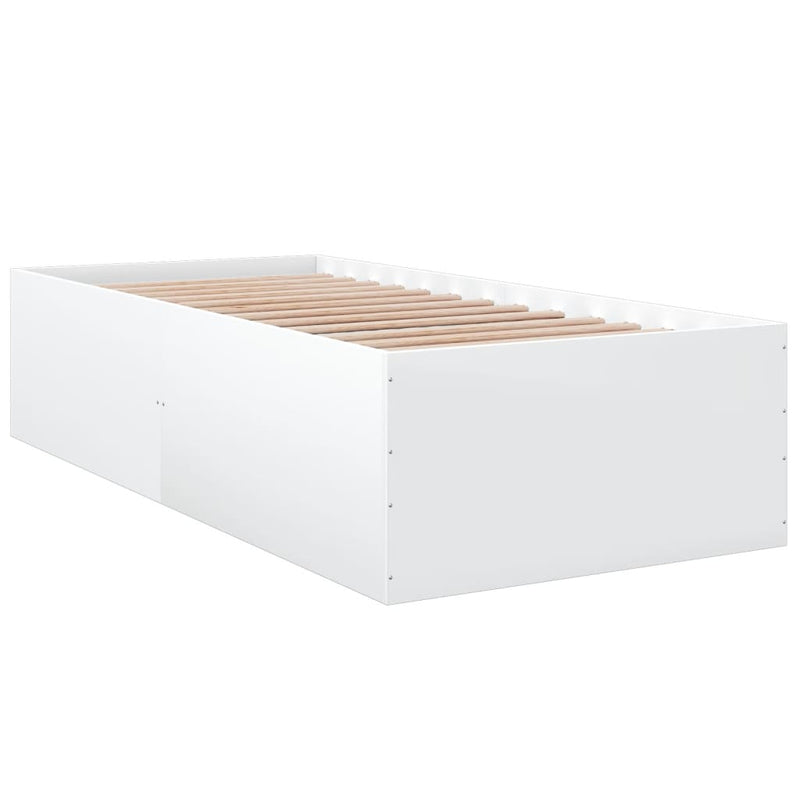 Cadru de pat, alb, 90x200 cm, lemn prelucrat