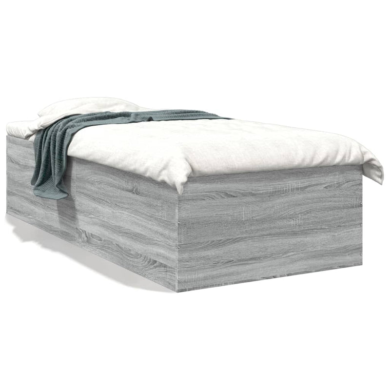 Cadru de pat, gri sonoma, 90x190 cm, lemn prelucrat