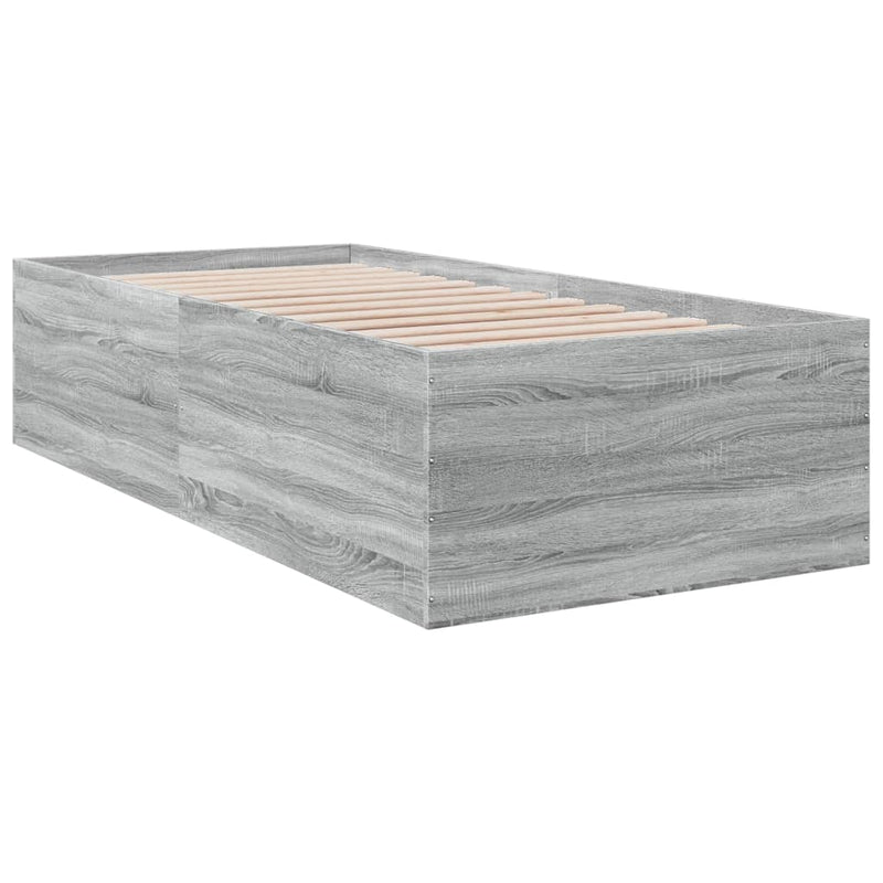 Cadru de pat, gri sonoma, 90x190 cm, lemn prelucrat