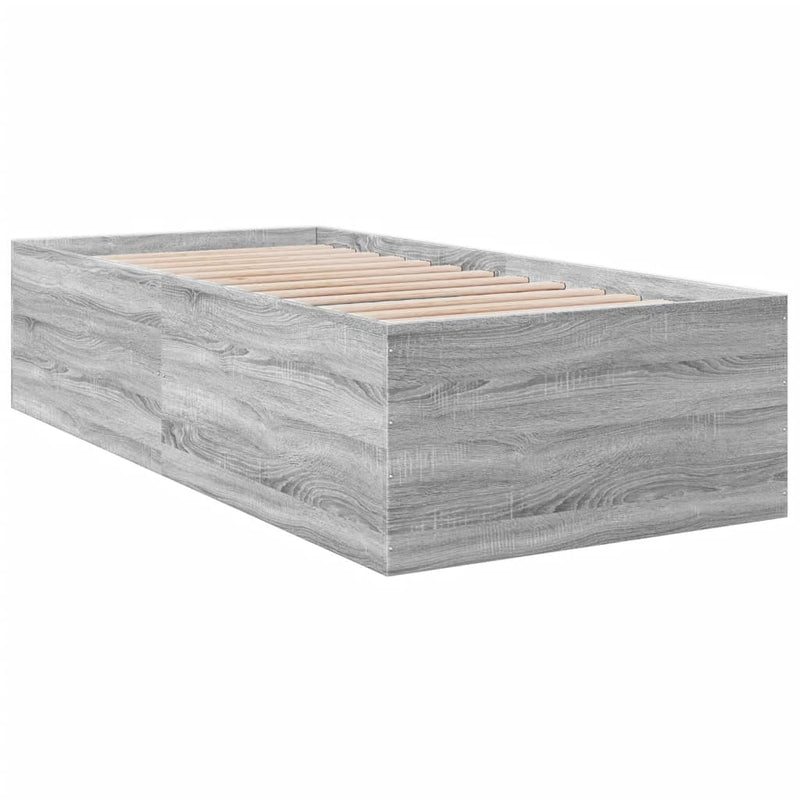 Cadru de pat, gri sonoma, 90x190 cm, lemn prelucrat
