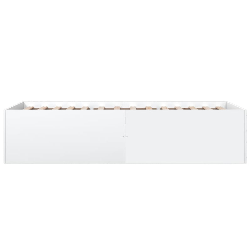 Cadru de pat, alb, 75x190 cm, lemn prelucrat