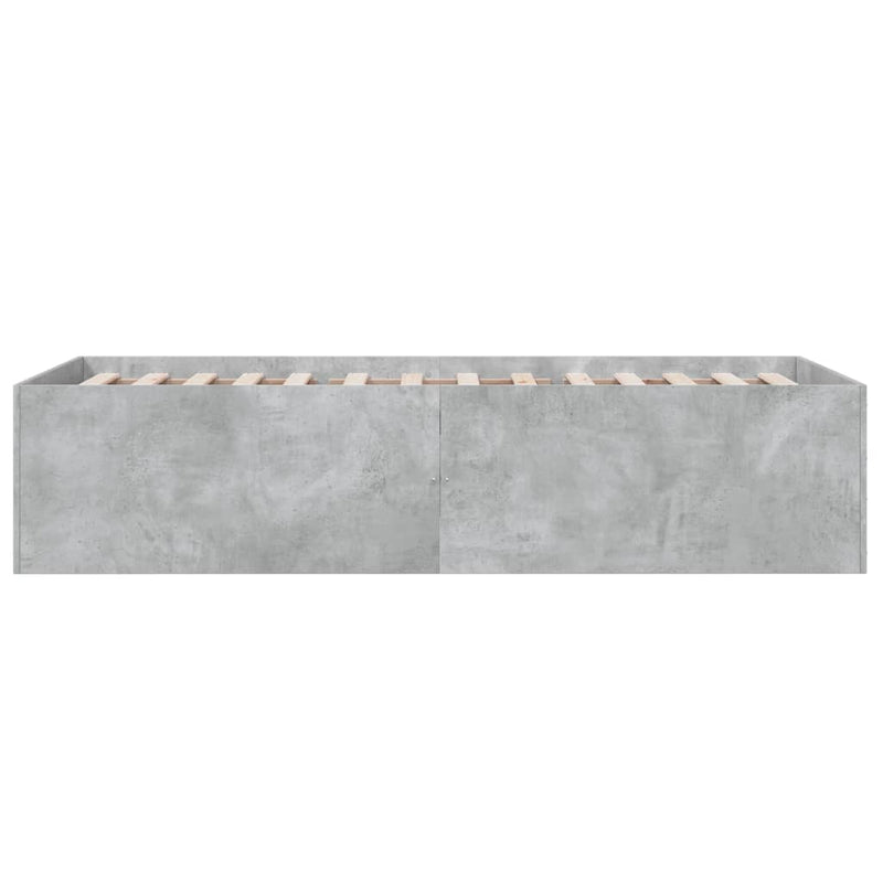 Cadru de pat, gri beton, 75x190 cm, lemn prelucrat