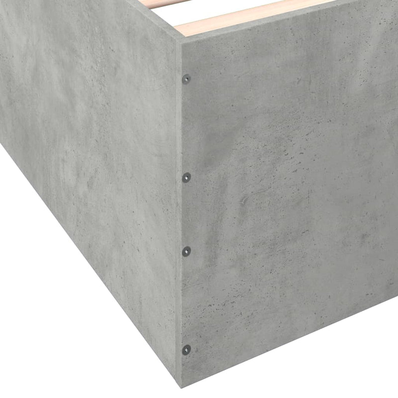 Cadru de pat, gri beton, 75x190 cm, lemn prelucrat