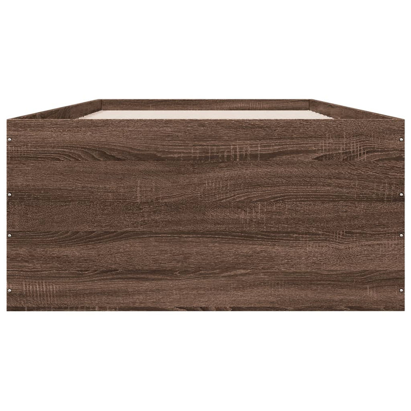 Cadru de pat, stejar maro, 75x190 cm, lemn prelucrat