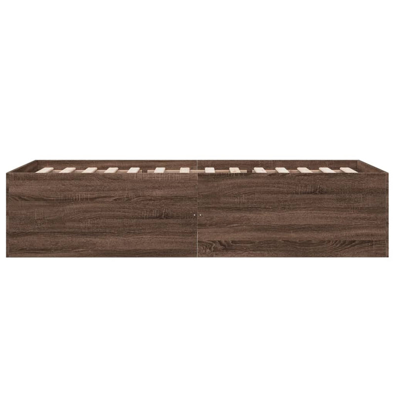 Cadru de pat, stejar maro, 75x190 cm, lemn prelucrat