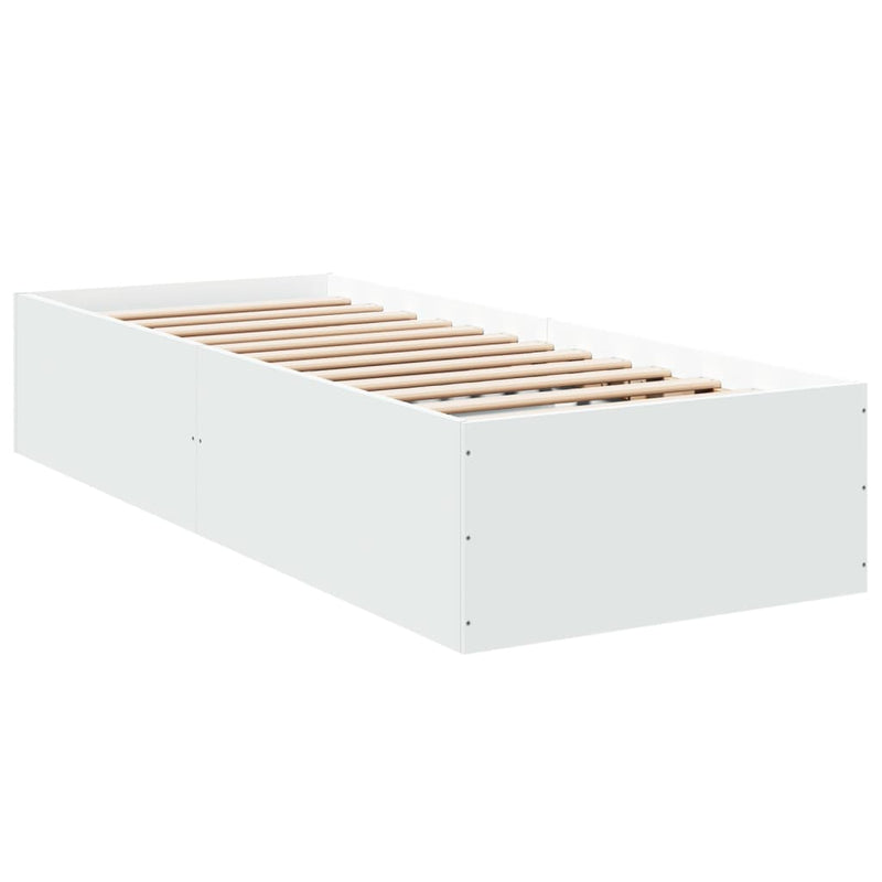Cadru de pat, alb, 100x200 cm, lemn prelucrat