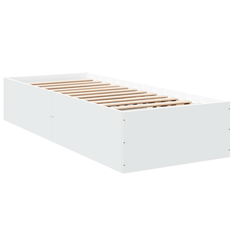 Cadru de pat, alb, 100x200 cm, lemn prelucrat