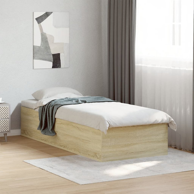 Cadru de pat, stejar sonoma, 100x200 cm, lemn prelucrat