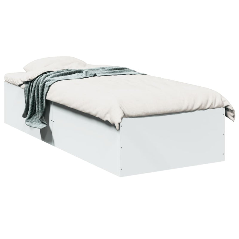 Cadru de pat, alb, 90x200 cm, lemn prelucrat