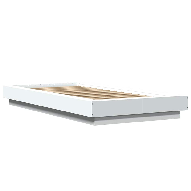 Cadru de pat, alb, 100x200 cm, lemn prelucrat