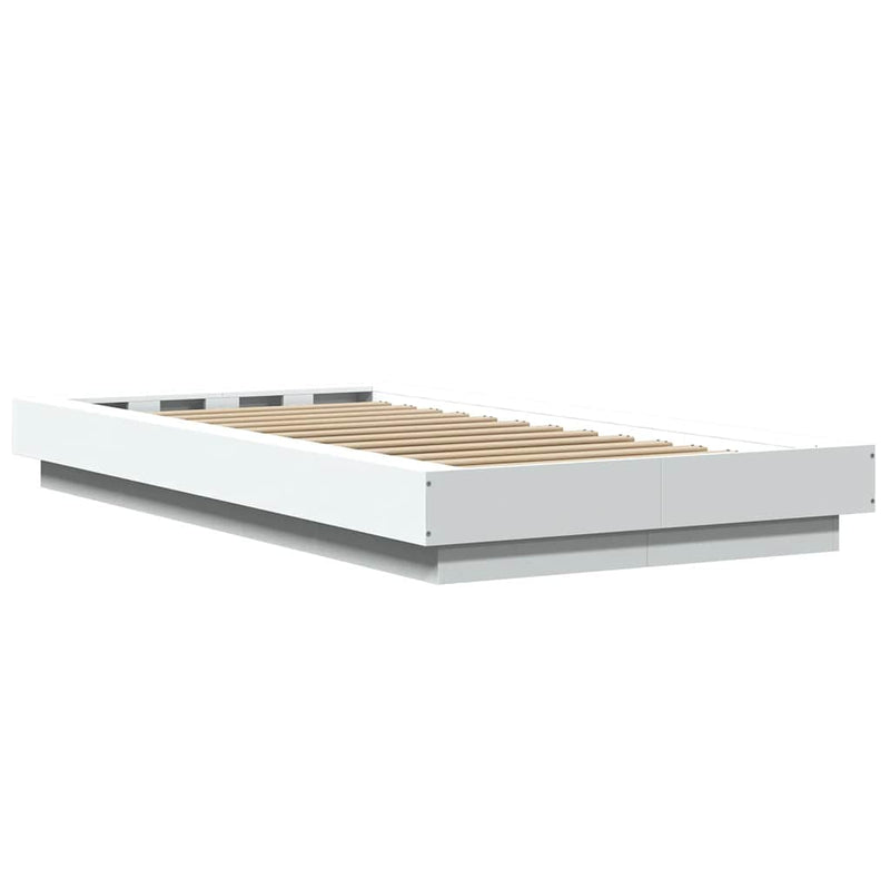 Cadru de pat, alb, 100x200 cm, lemn prelucrat