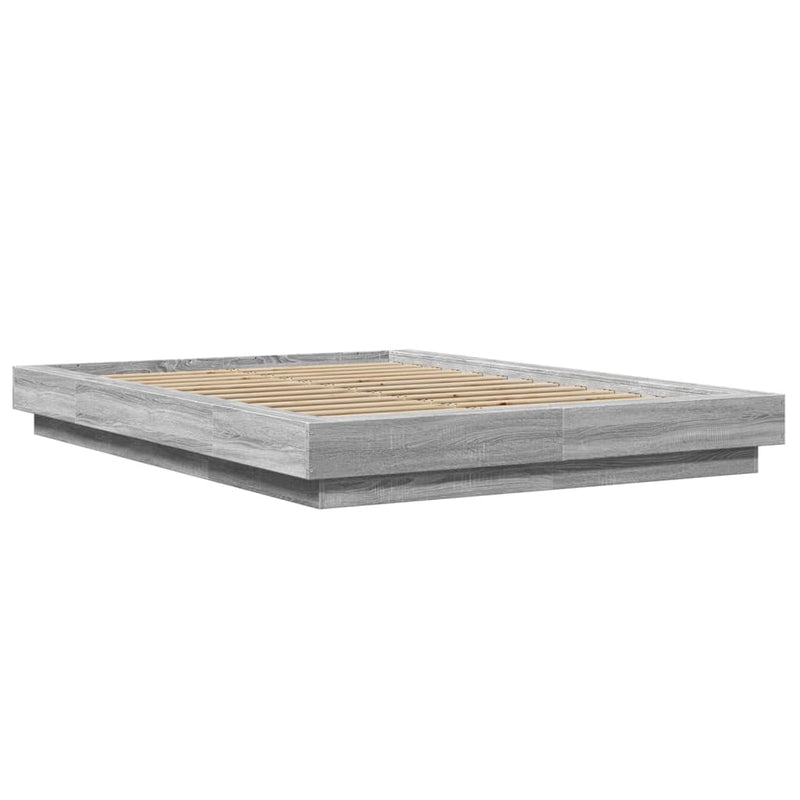 Cadru de pat, gri sonoma, 140x190 cm, lemn prelucrat