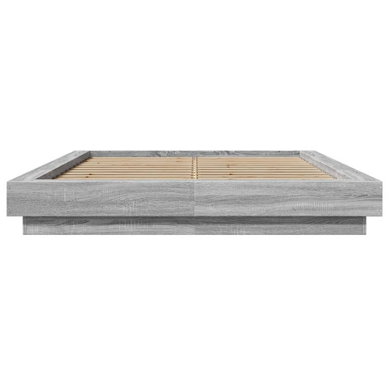Cadru de pat, gri sonoma, 140x190 cm, lemn prelucrat