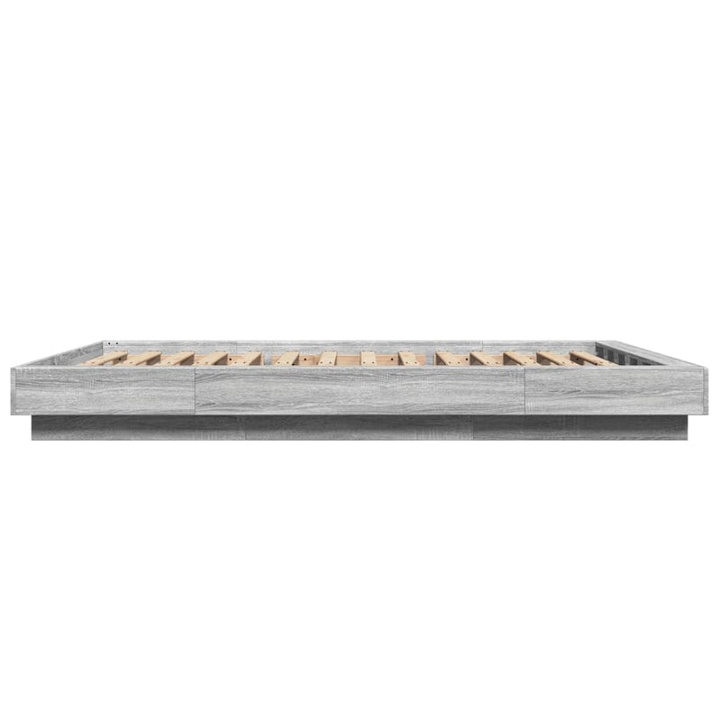 Cadru de pat, gri sonoma, 140x190 cm, lemn prelucrat