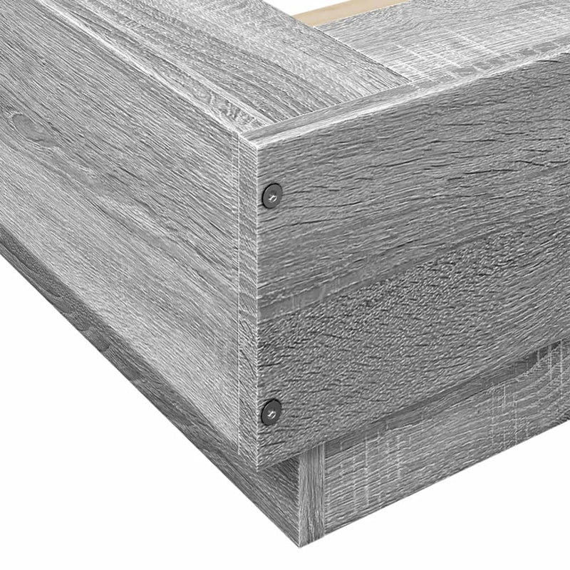Cadru de pat, gri sonoma, 140x190 cm, lemn prelucrat