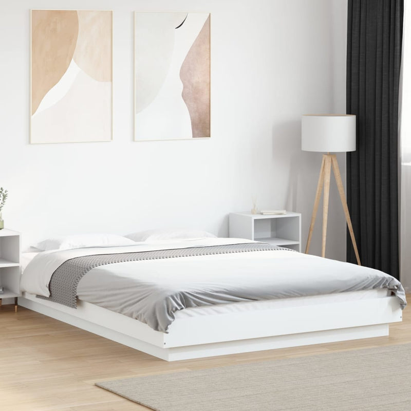 Cadru de pat, alb, 120x190 cm, lemn prelucrat
