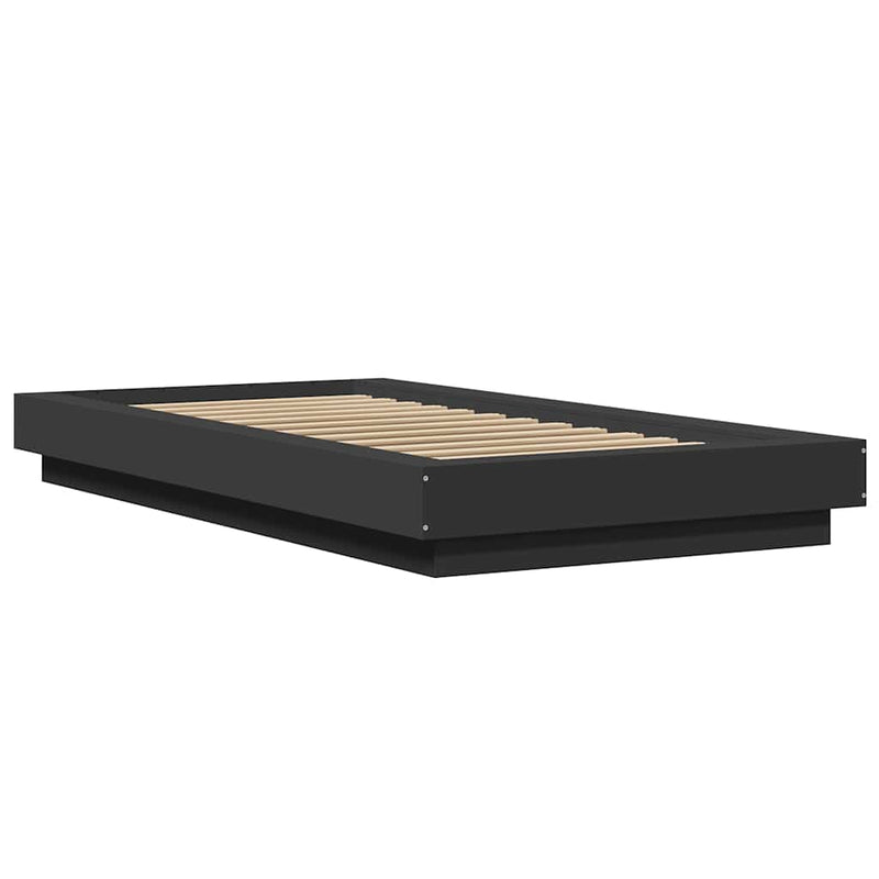 Cadru de pat, negru, 90x190 cm, lemn prelucrat