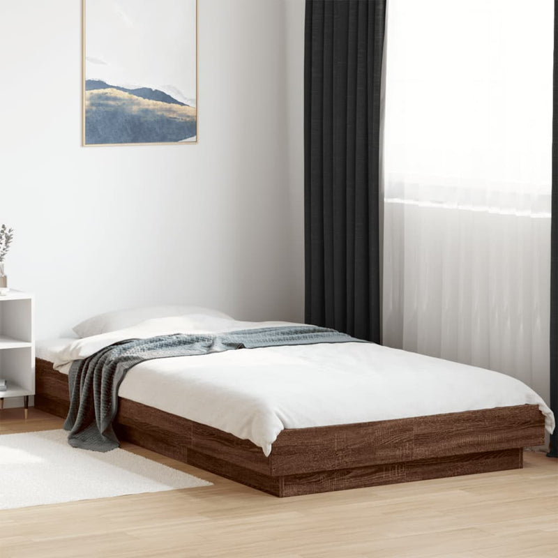 Cadru de pat, stejar maro, 90x190 cm, lemn prelucrat