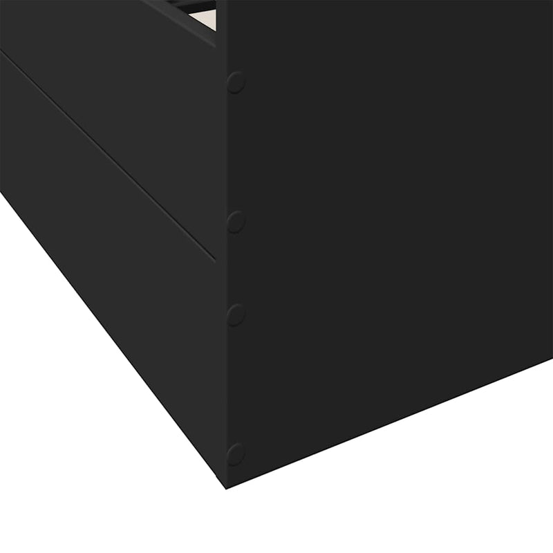 Cadru de pat cu sertare, negru, 75x190 cm, lemn prelucrat