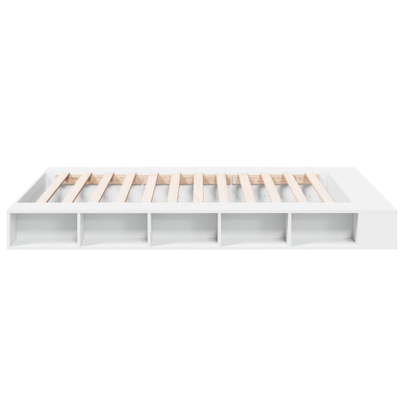 Cadru de pat, alb, 150x200 cm, lemn prelucrat